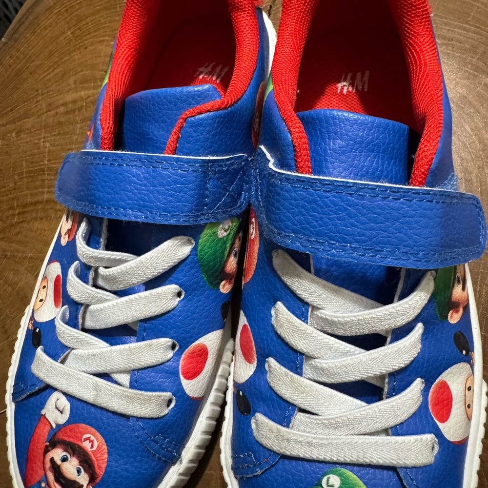 Nintendo Blue Mario & Friends Kids Sneakers with Red Lining